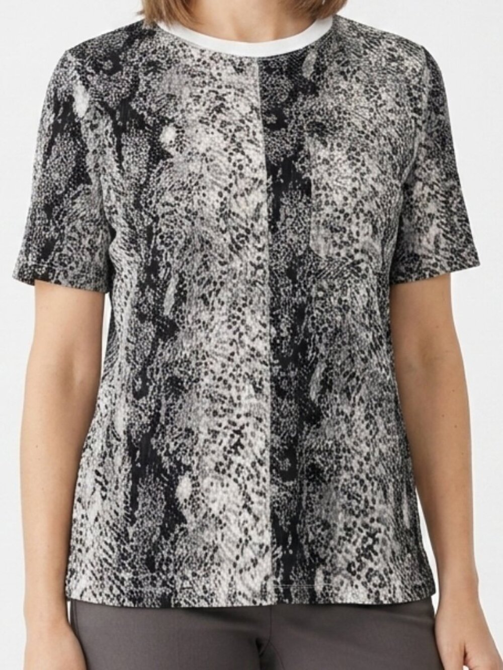 W11 Walter Baker "Florentina" Abstract Snakeskin Print Crew Neck Top NEW Sz. Sm